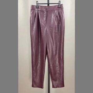 NEW Express Pants Womens 6 purple faux leather trouser classic preppy